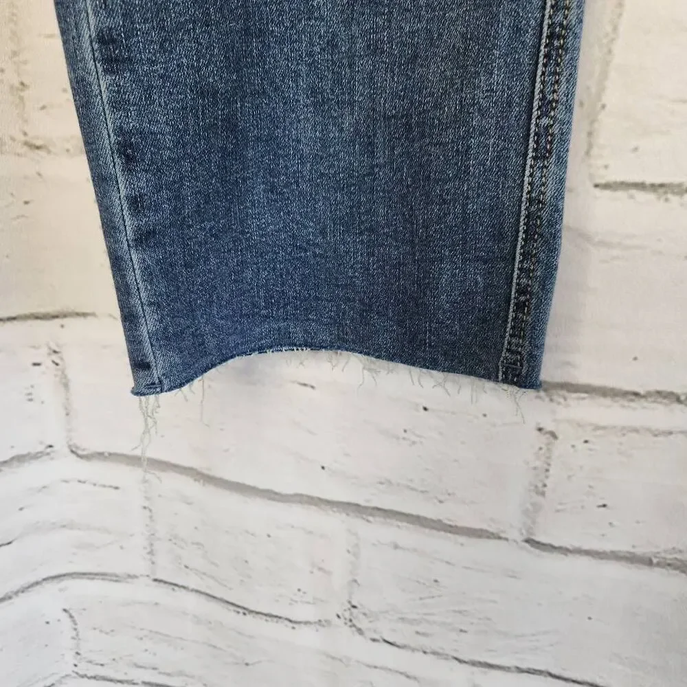 Judy Blue Womens Blue Denim Raw Hem Straight Fit Jeans Medium Wash Size 15/32 - Picture 4 of 13